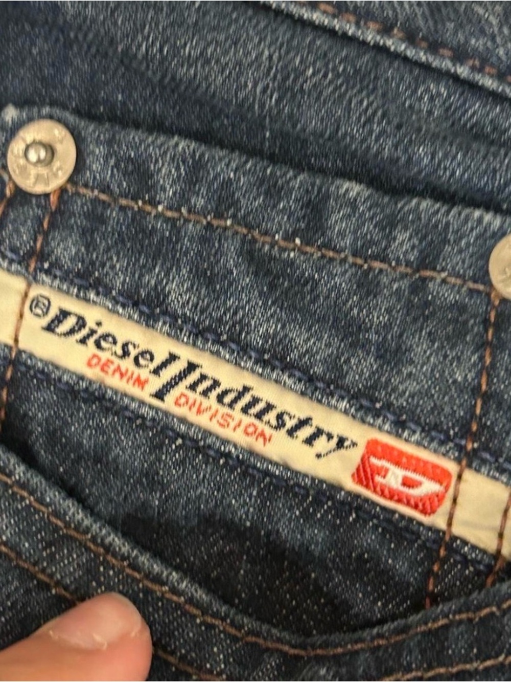 Diesel Men’s Denim Jeans - Navy with Red Accent
